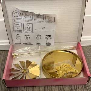 Gold Butterfly Wind Spinner Candle Holder -NWT